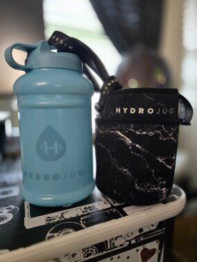 Hydrojug Half Gallon Jug with Sleeve and Strap - Blue